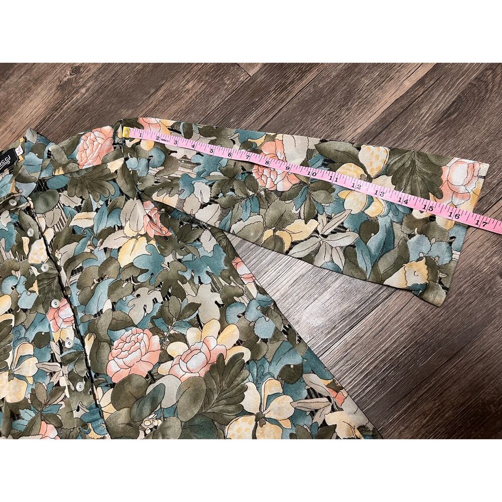 Vintage 70s Pucci Floral Blouse 9/10 Roll Tab Sleeve Boho Secretary Shirt Boho - Picture 11 of 11
